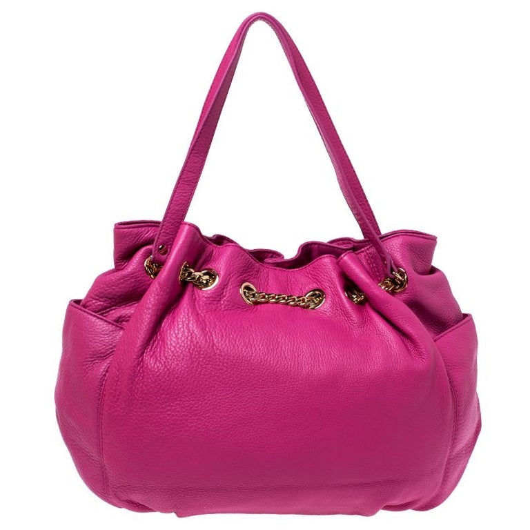 MICHAEL Michael Kors Pink Leather Chain Excess Shoulder Bag at 1stDibs | pink  michael kors purse and wallet, michael kors hot pink purse, pink leather bag