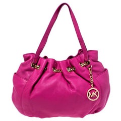 MICHAEL Michael Kors - Sac à bandoulière en cuir rose à chaînes excessives