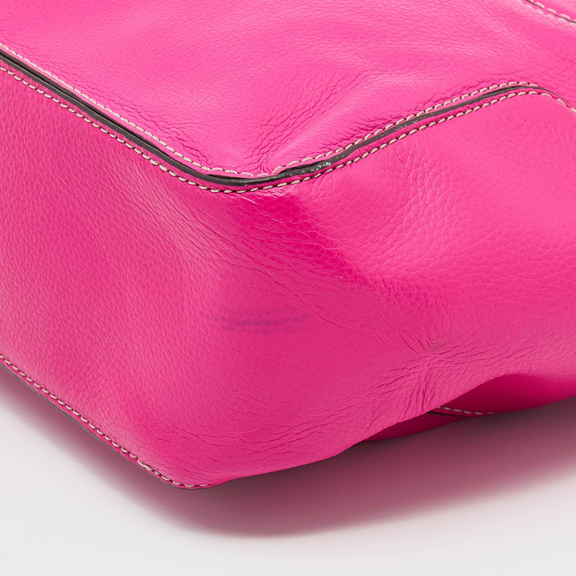 MICHAEL Michael Kors Pink Leather Large Brookville Hobo For Sale 2