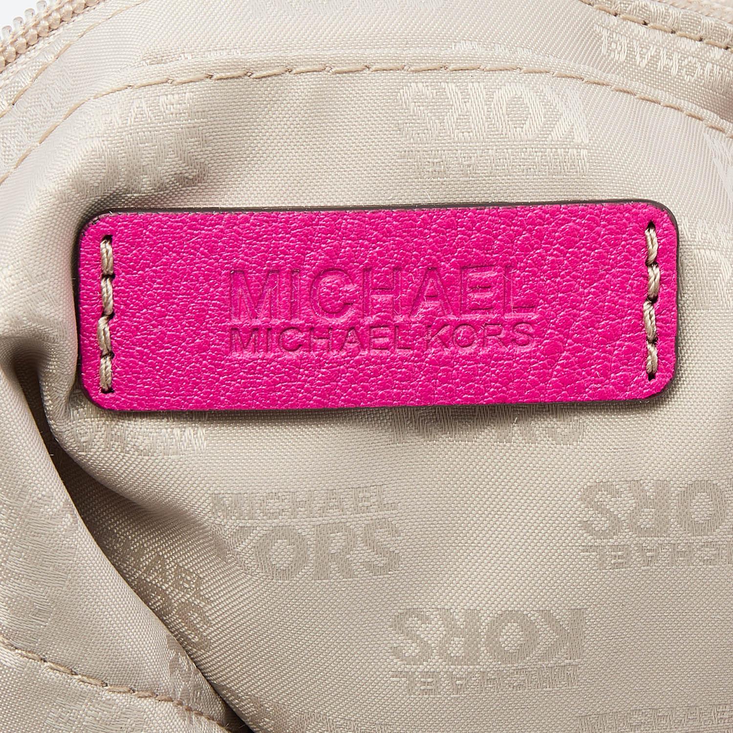 MICHAEL Michael Kors Pink Leather Large Brookville Hobo For Sale 3