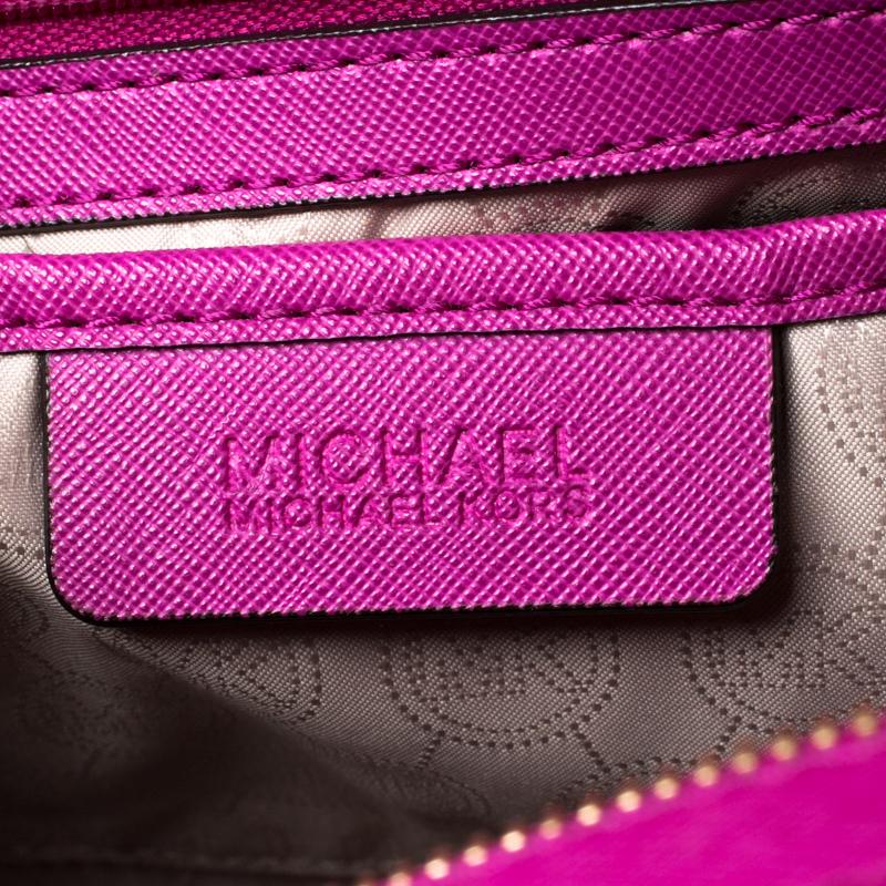 MICHAEL Michael Kors Pink Saffiano Leather Large Selma Tote 3