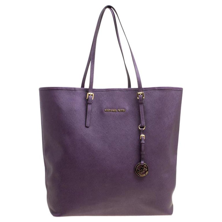 Michael Michael Kors Purple Leather Shopper Tote For Sale at 1stDibs