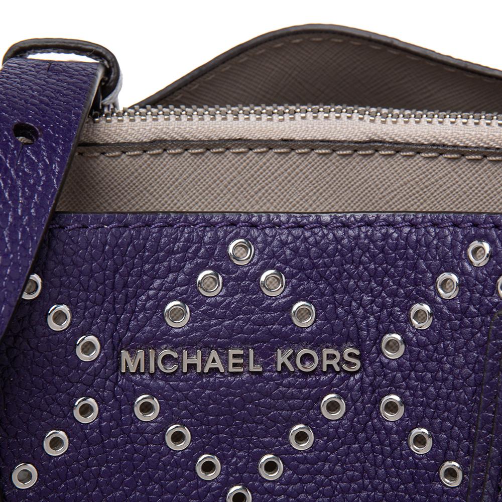 MICHAEL Michael Kors Purple Leather Studded Large Mercer Tote For Sale 2