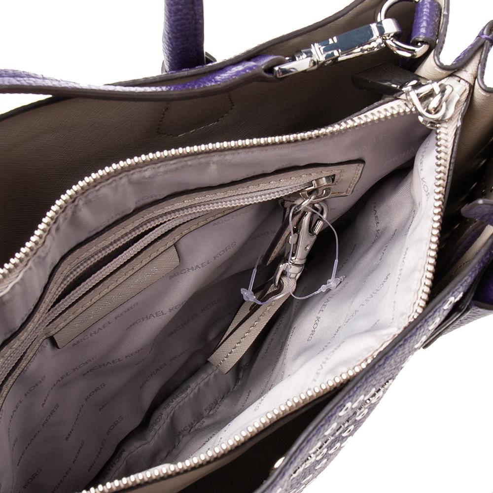 MICHAEL Michael Kors Purple Leather Studded Large Mercer Tote For Sale 1