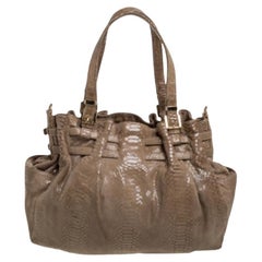MICHAEL Michael Kors Python Effect Patent Leather Buckle Strap Shoulder Bag