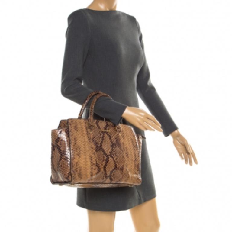 Michael Michael Kors Python Embossed Leather Selma Tote en vente 5