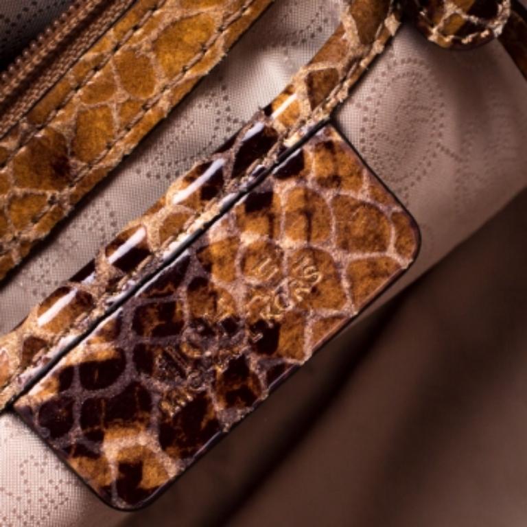 Marron Michael Michael Kors Python Embossed Leather Selma Tote en vente
