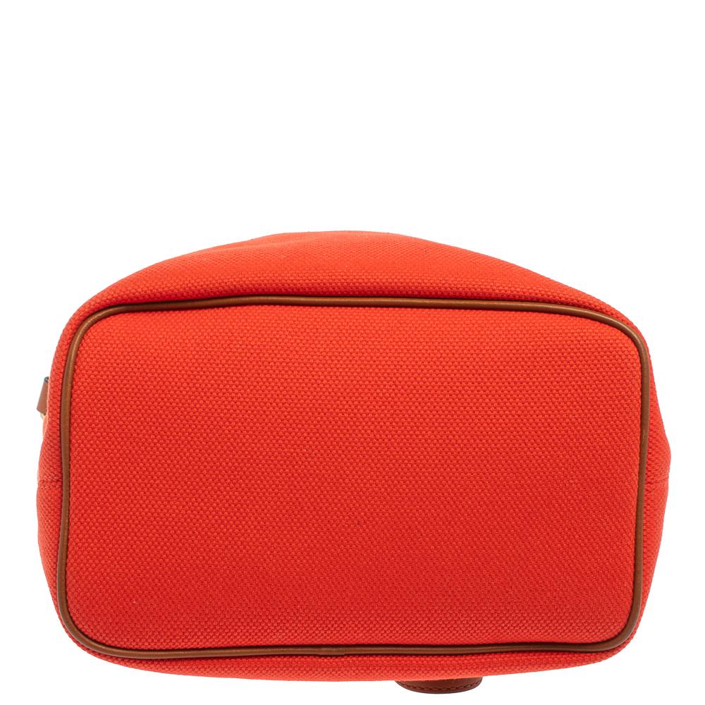 Rouge Michael Kors - Sac seau Marina en toile et cuir rouge avec cordon de serrage
