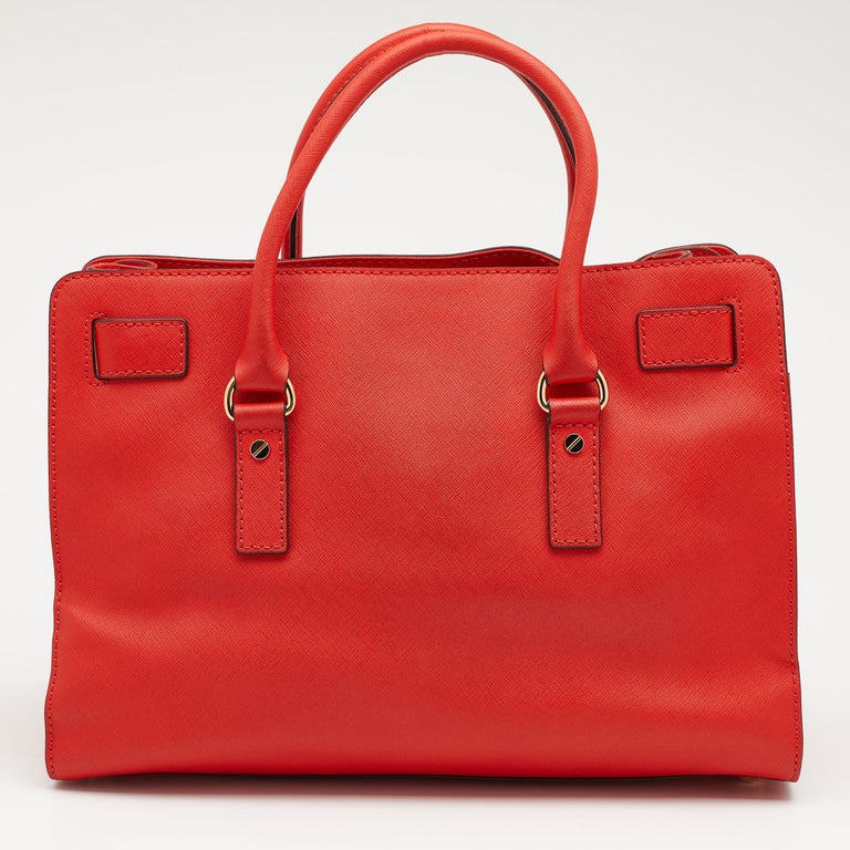 MICHAEL Michael Kors Red Leather Large East West Hamilton Tote For Sale at  1stDibs | red mk tote, hamilton handbag