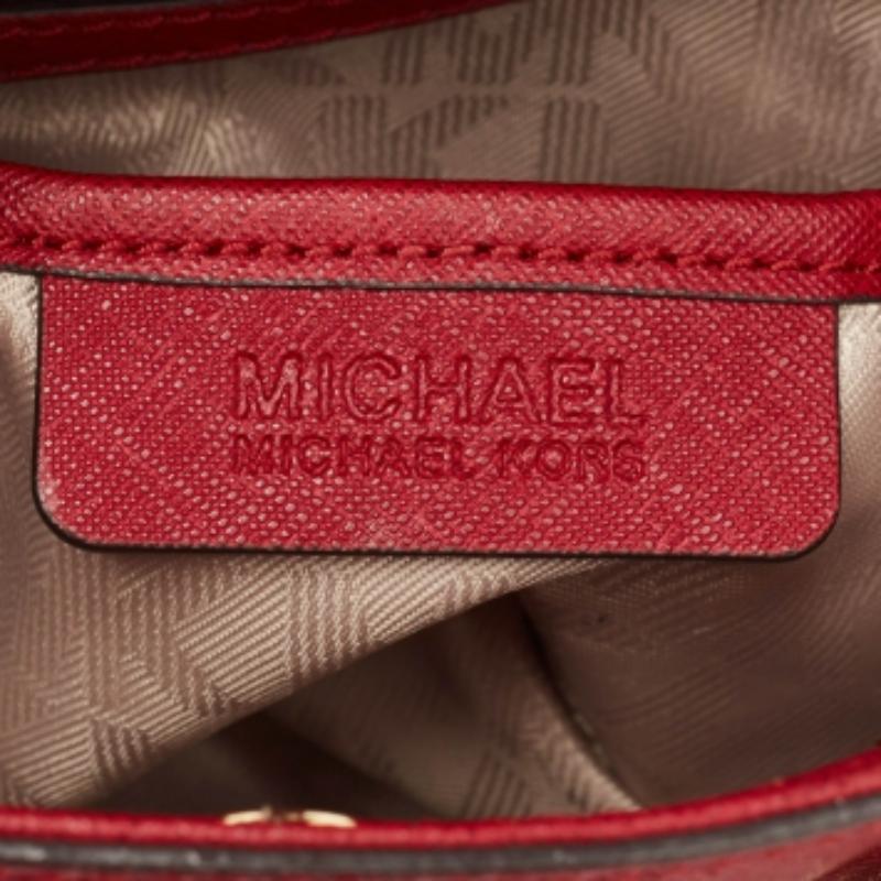 MICHAEL Michael Kors Rote Mini Cynthia Tragetasche aus Leder im Angebot 5