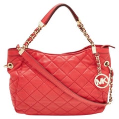Michael Michael Kors - Hobo con charme in pelle trapuntata rossa