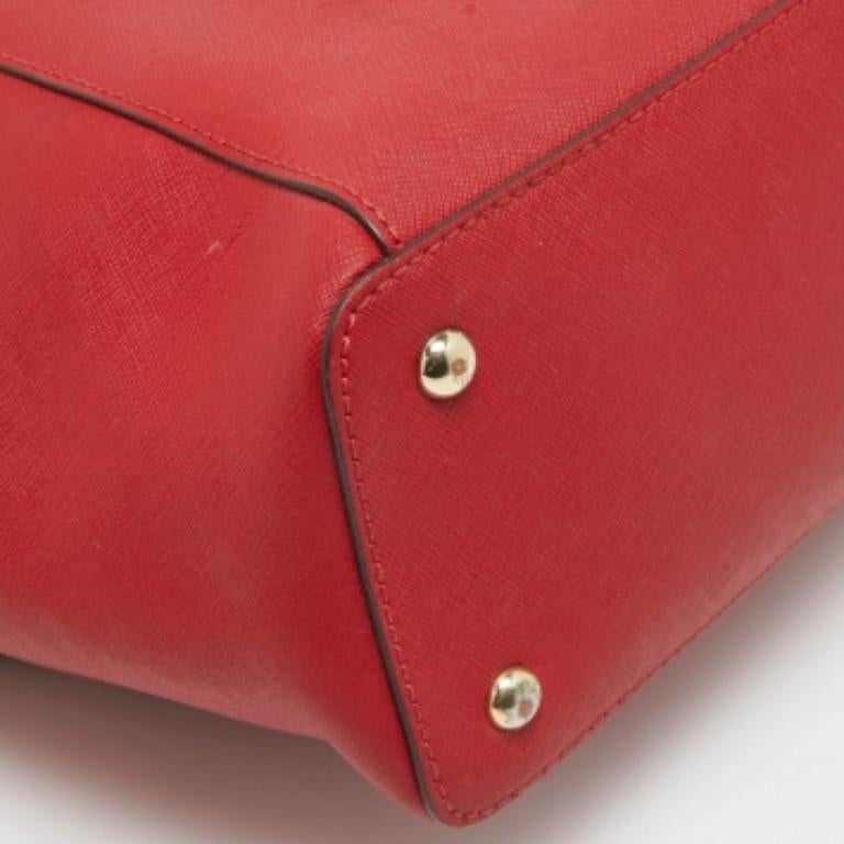 Michael Michael Kors Tote Top Zip in pelle saffiano rossa Jet Set in vendita 4