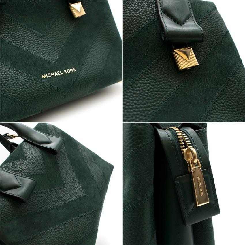 Women's Michael Michael Kors Rollin green small satchel bag For Sale