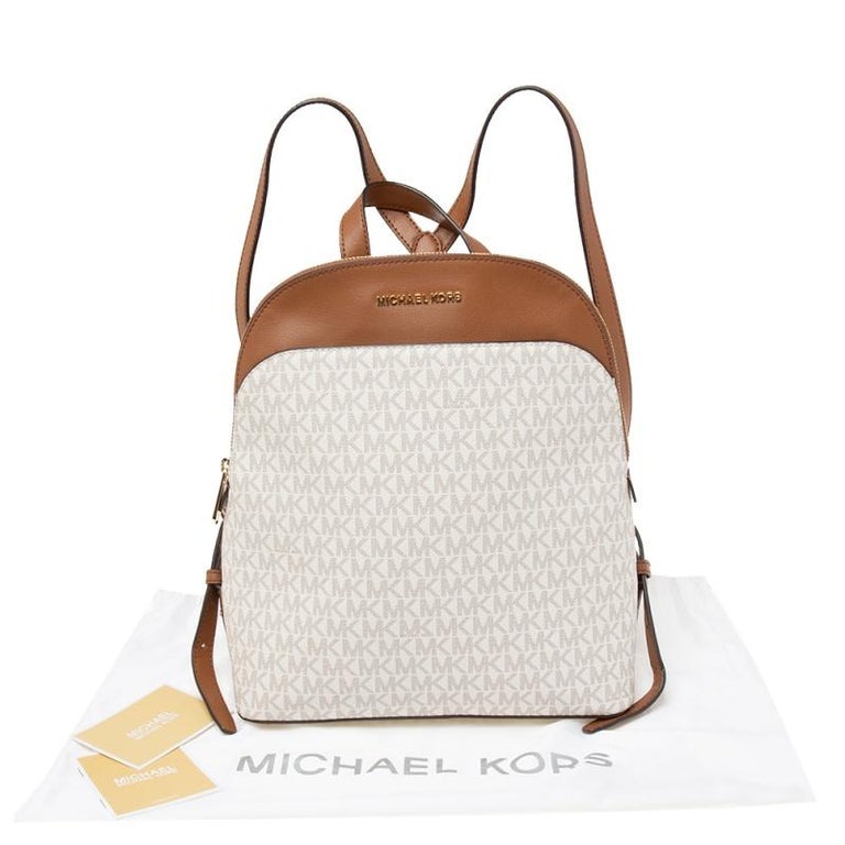 MICHAEL Michael Kors Signature Coated Canvas And Leather Large Emmy Backpack  For Sale at 1stDibs