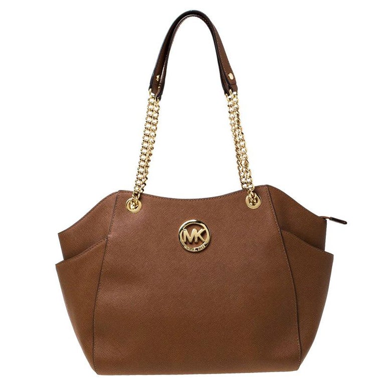 Michael Kors Tan Leather Jet Set Chain Shoulder Bag