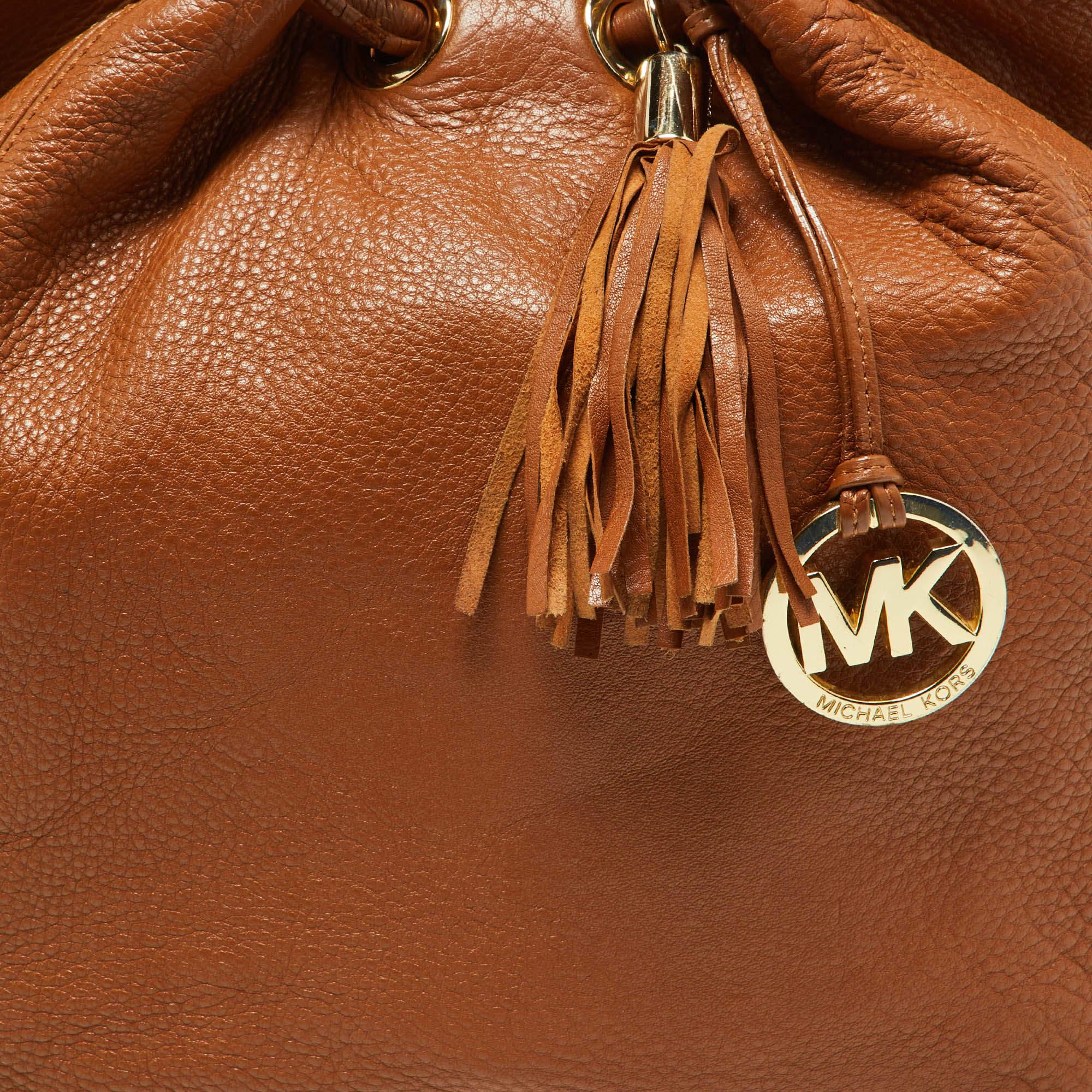 Women's MICHAEL Michael Kors Tan Leather Tassel Hobo For Sale