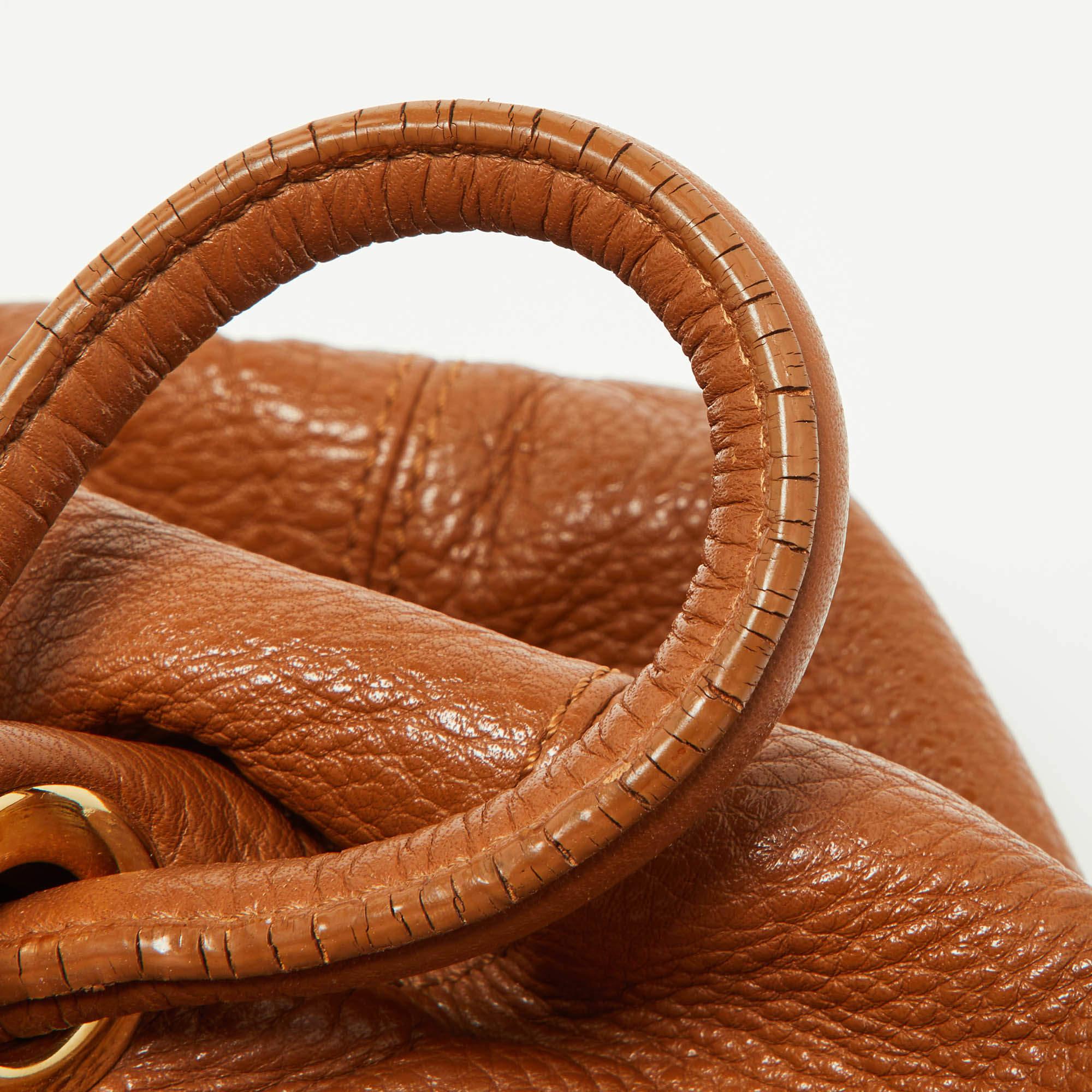 MICHAEL Michael Kors Tan Leather Tassel Hobo For Sale 1