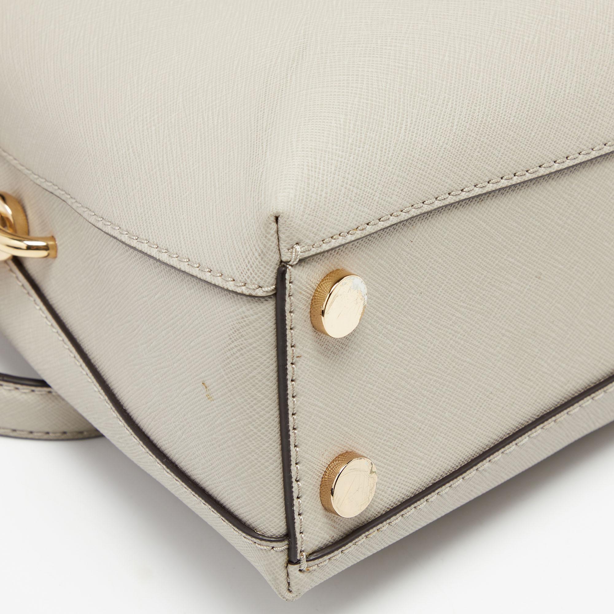MICHAEL Michael Kors Taupe Leather Small Portia Top Handle Bag 3