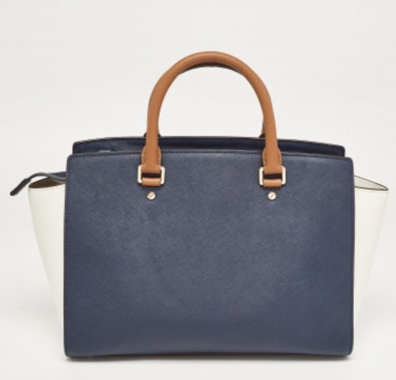 MICHAEL Michael Kors Tri Color Leather Medium Selma Satchel For Sale 4