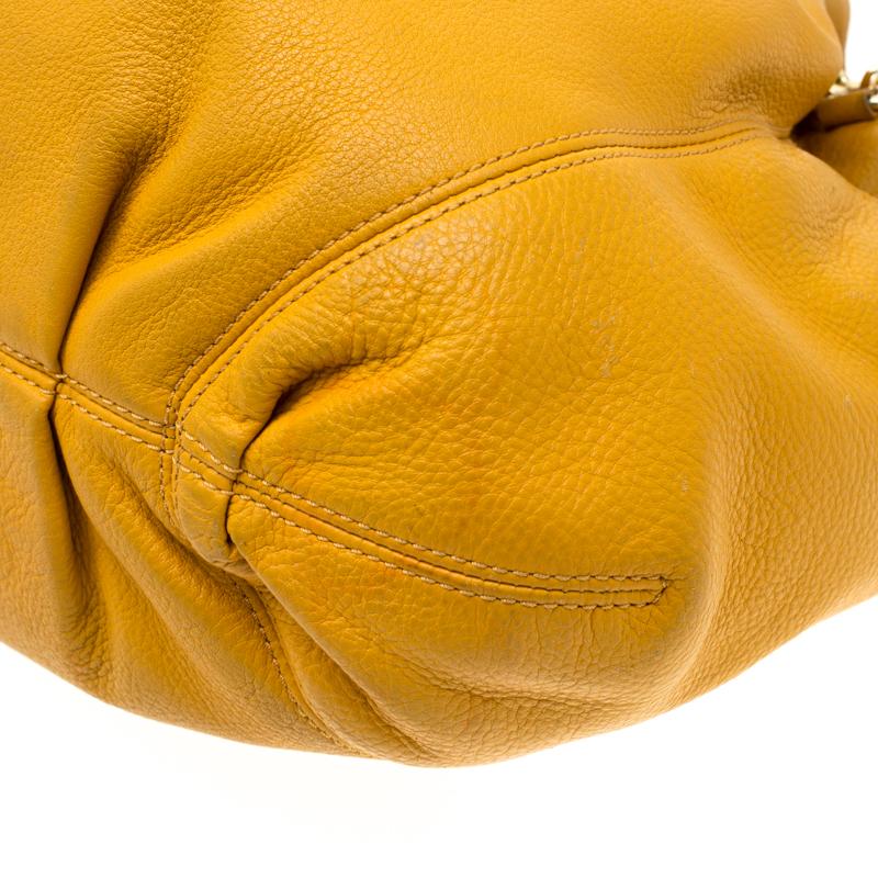 Michael Michael Kors Yellow Leather Drawstring Shoulder Bag 2