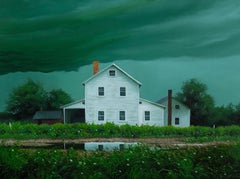 "Amish House Before the Storm" (2024) By Michael Miller, Original Oil Painting