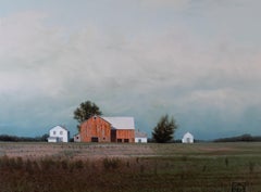 "Homestead" (2024) de Michael Miller, Pintura al óleo original de un paisaje del Medio Oeste