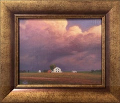 "Nel sentiero della tempesta" (2025), Paesaggio originale del Midwest, pittura a olio
