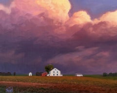 "En el camino de la tormenta" (2025), Paisaje original del Medio Oeste, Pintura al óleo