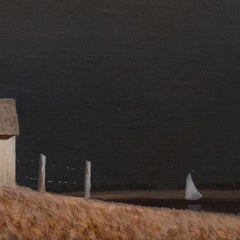 "Lake House" (2024) By Michael Miller, Original Midwest Landscape Oil Painting