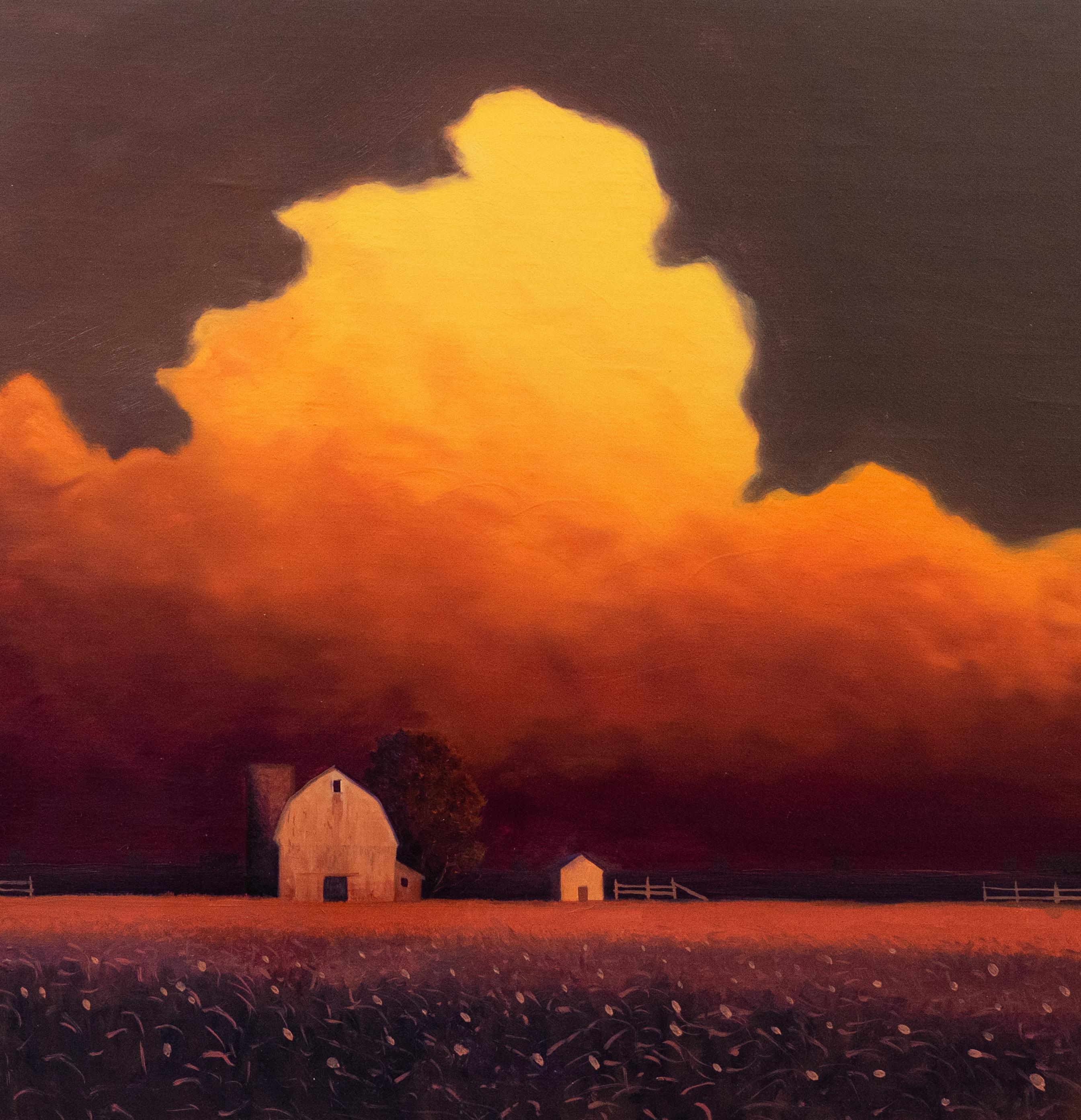 "Atardecer de verano" (2024) de Michael Miller, pintura al óleo original de paisaje