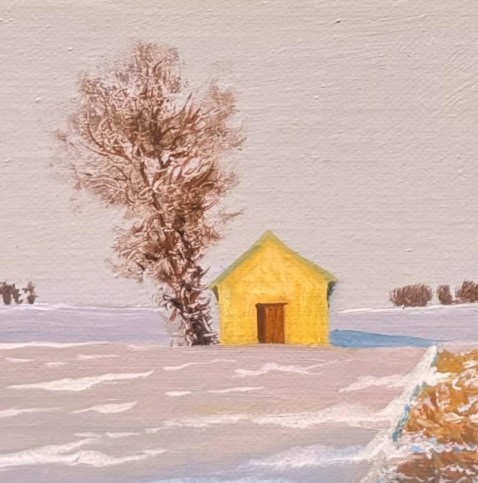 « Winter Morning » (2024) par Michael Miller, peinture à l'huile de paysage du Midwestern en vente 4