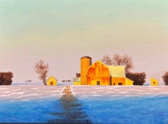 "Mattina d'inverno" (2024) di Michael Miller, Paesaggio del Midwest dipinto a olio