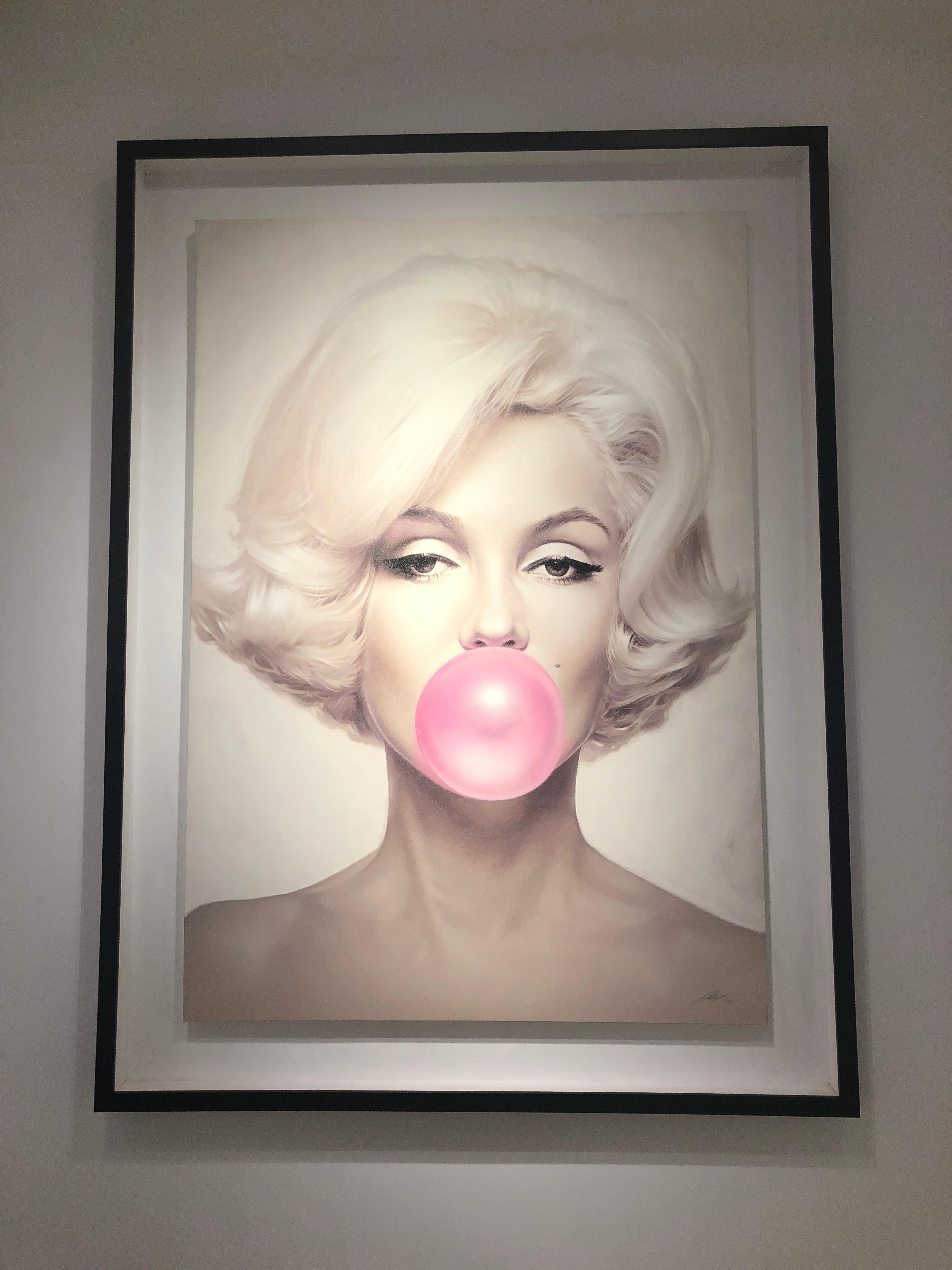 Marilyn Monroe, Pink Bubble Gum - Print by Michael Moebius