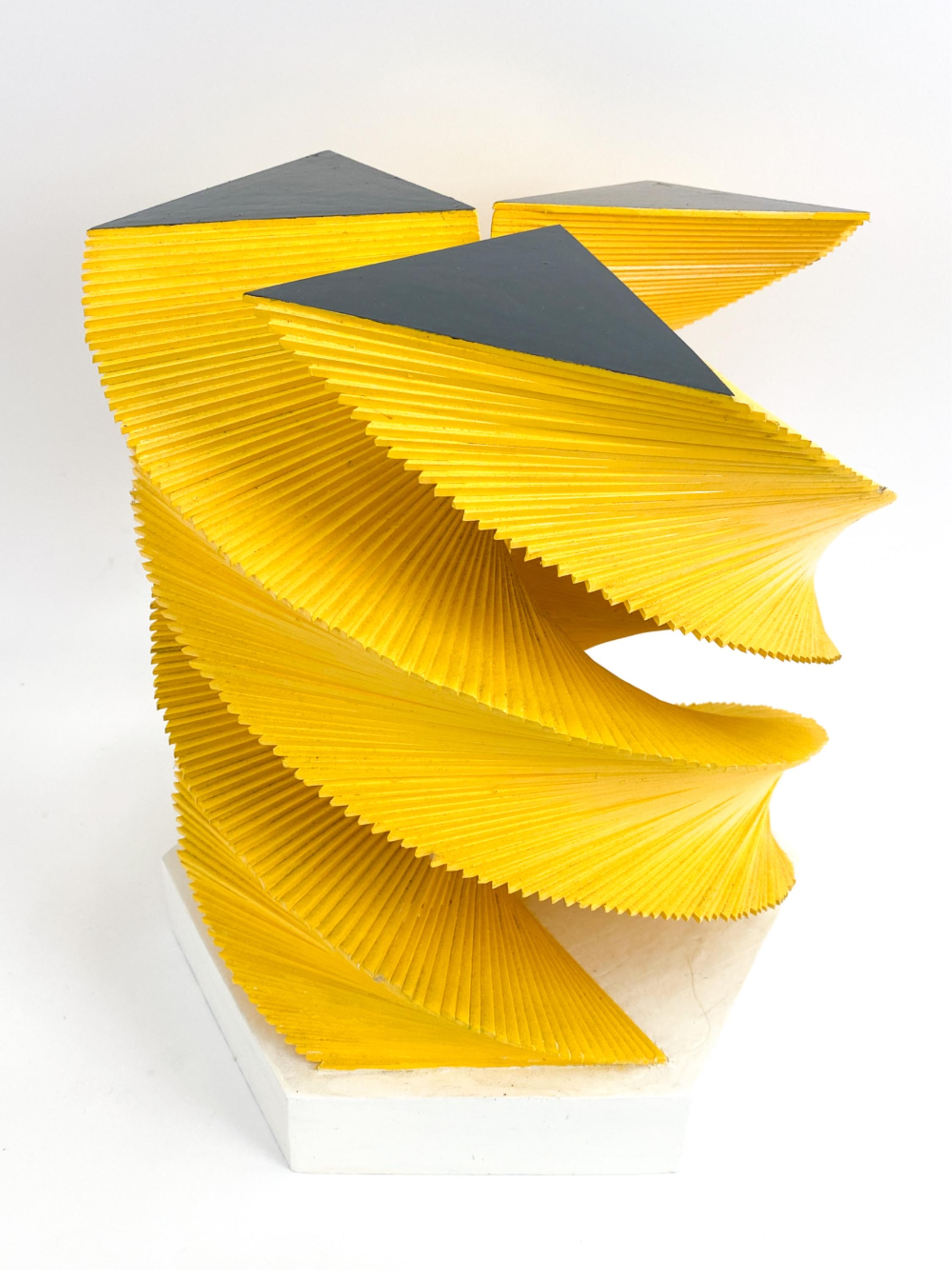 This evocative abstract sculpture was created by British-born Canadian artist Michael Morris. Known for his abstract sculptures and installations throughout the mid-20th century, Morris has created a contemporary piece here that is reminiscent of