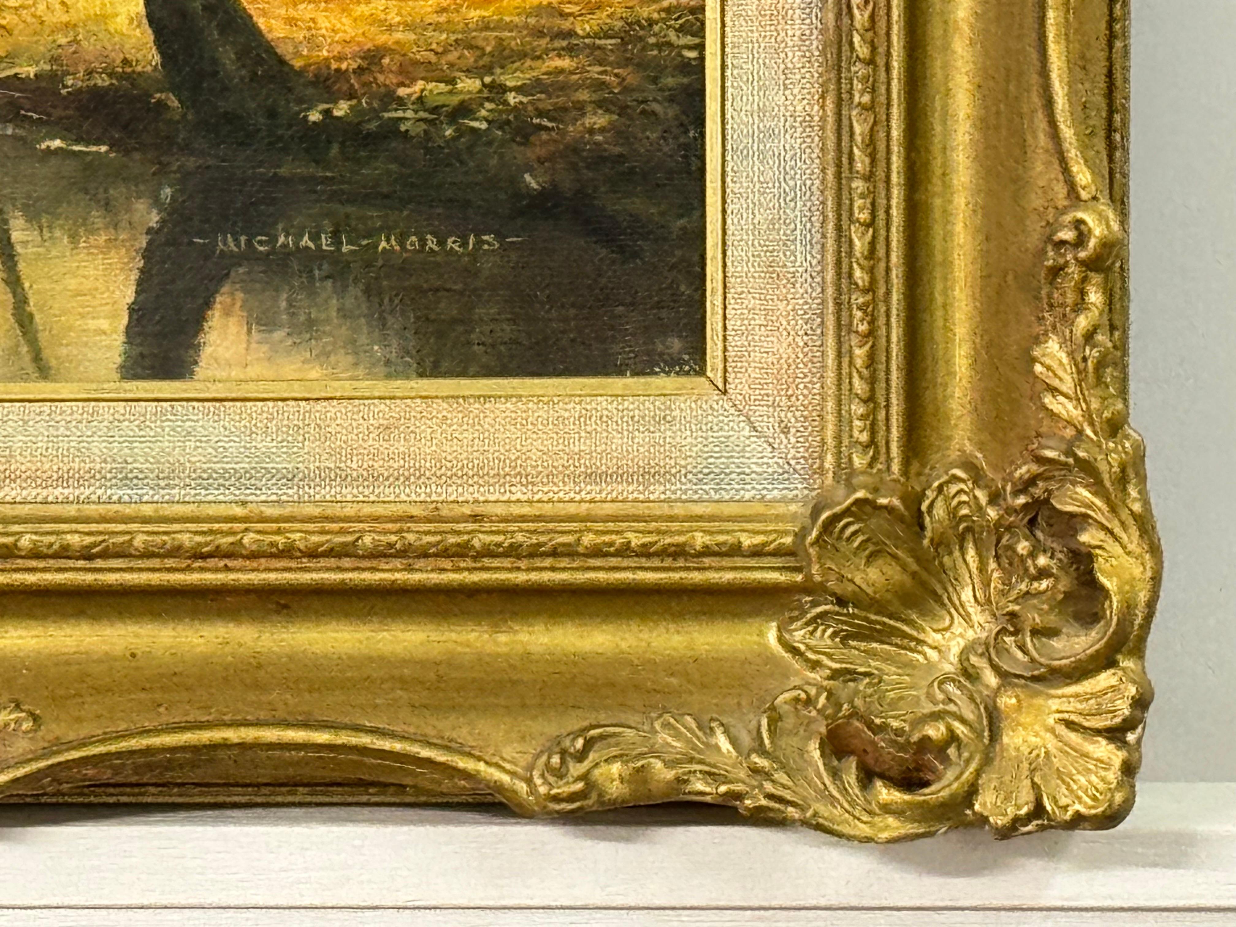 Caballo junto al río en el bosque de la campiña inglesa por un artista británico en venta 12