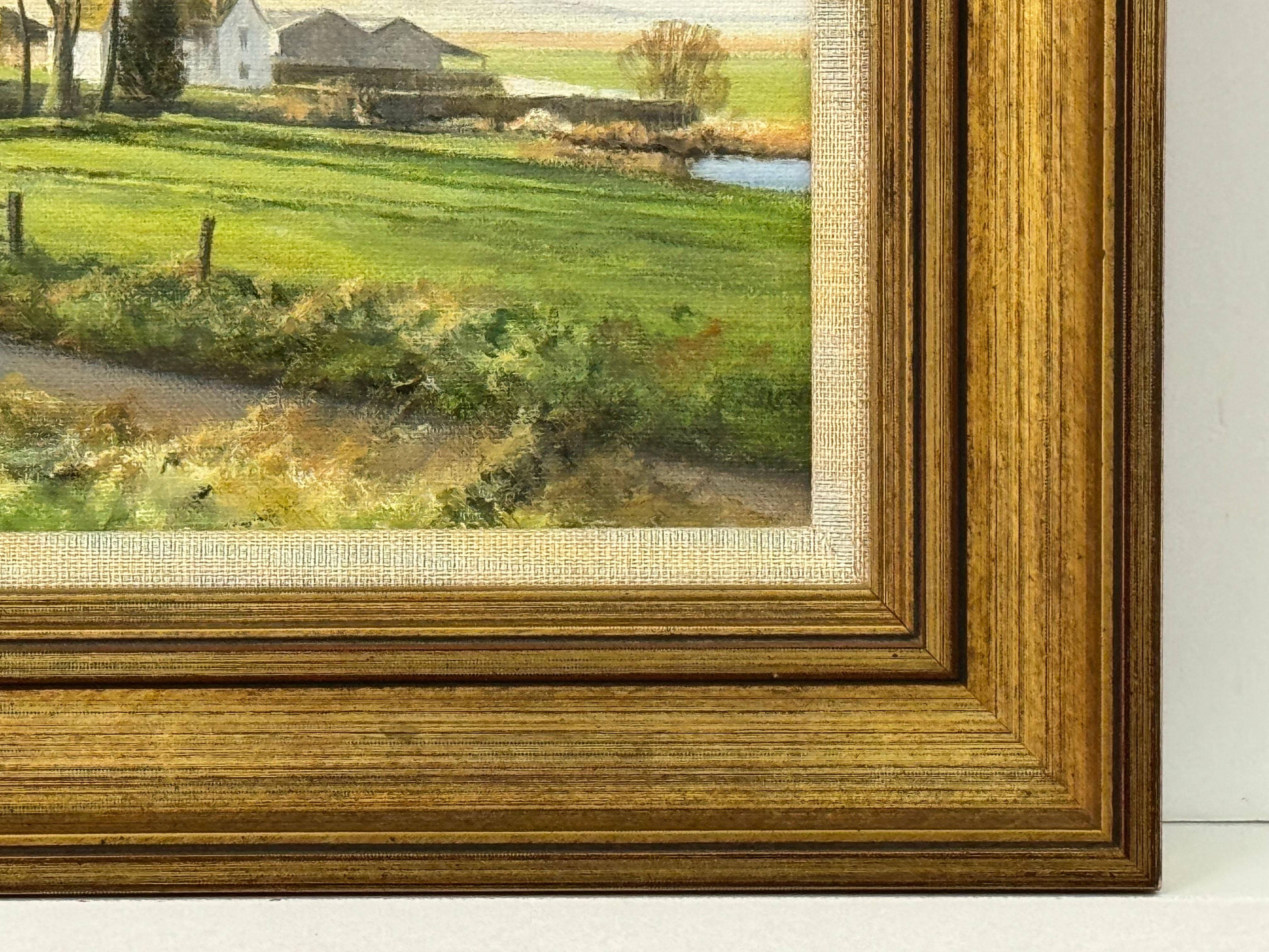 Paisaje rural, iglesia, casitas, carretera sinuosa, luz suave, encanto intemporal en venta 9