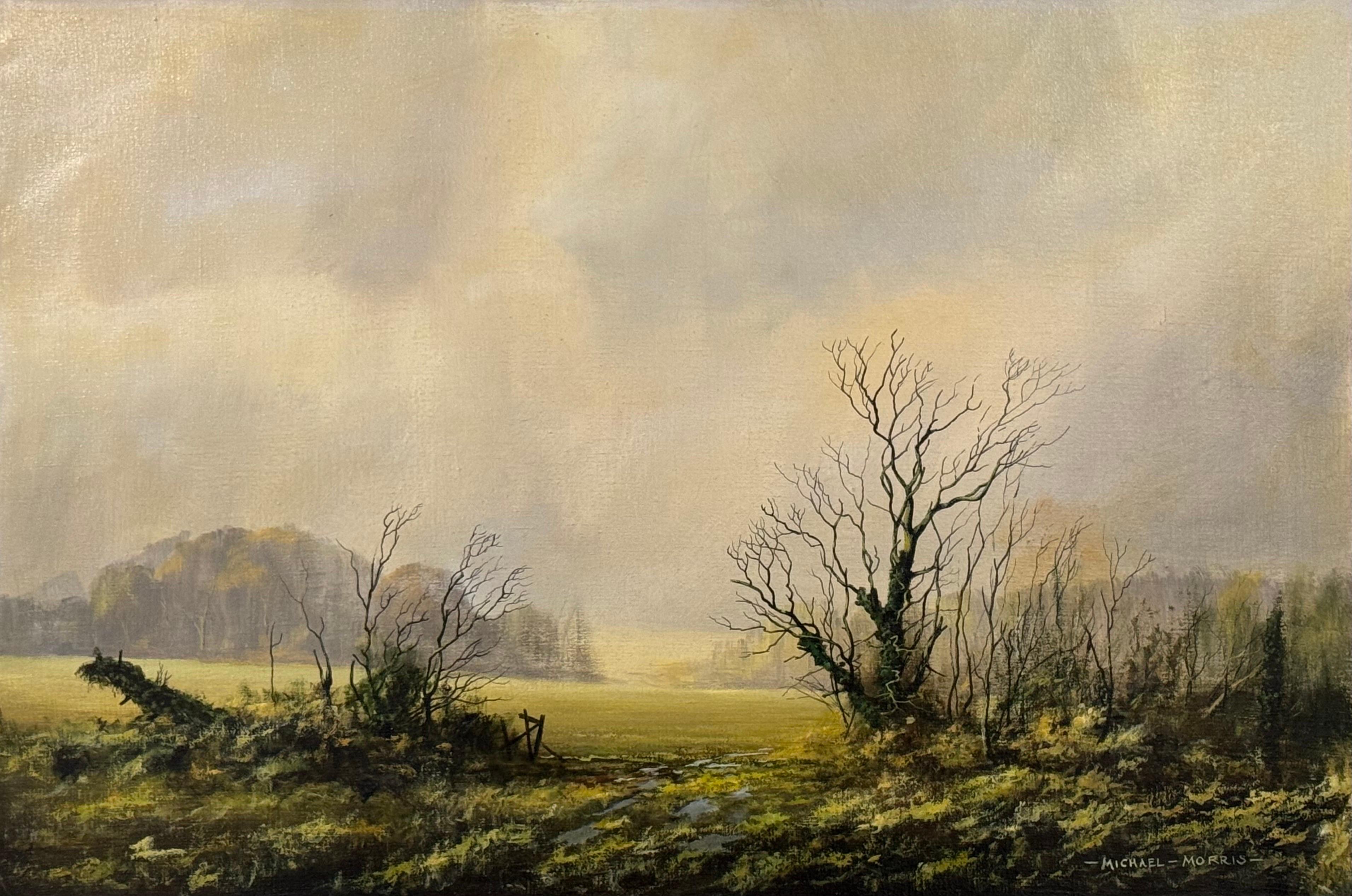 Winter Field on Overcast Farmland in the English Countryside by British Artist