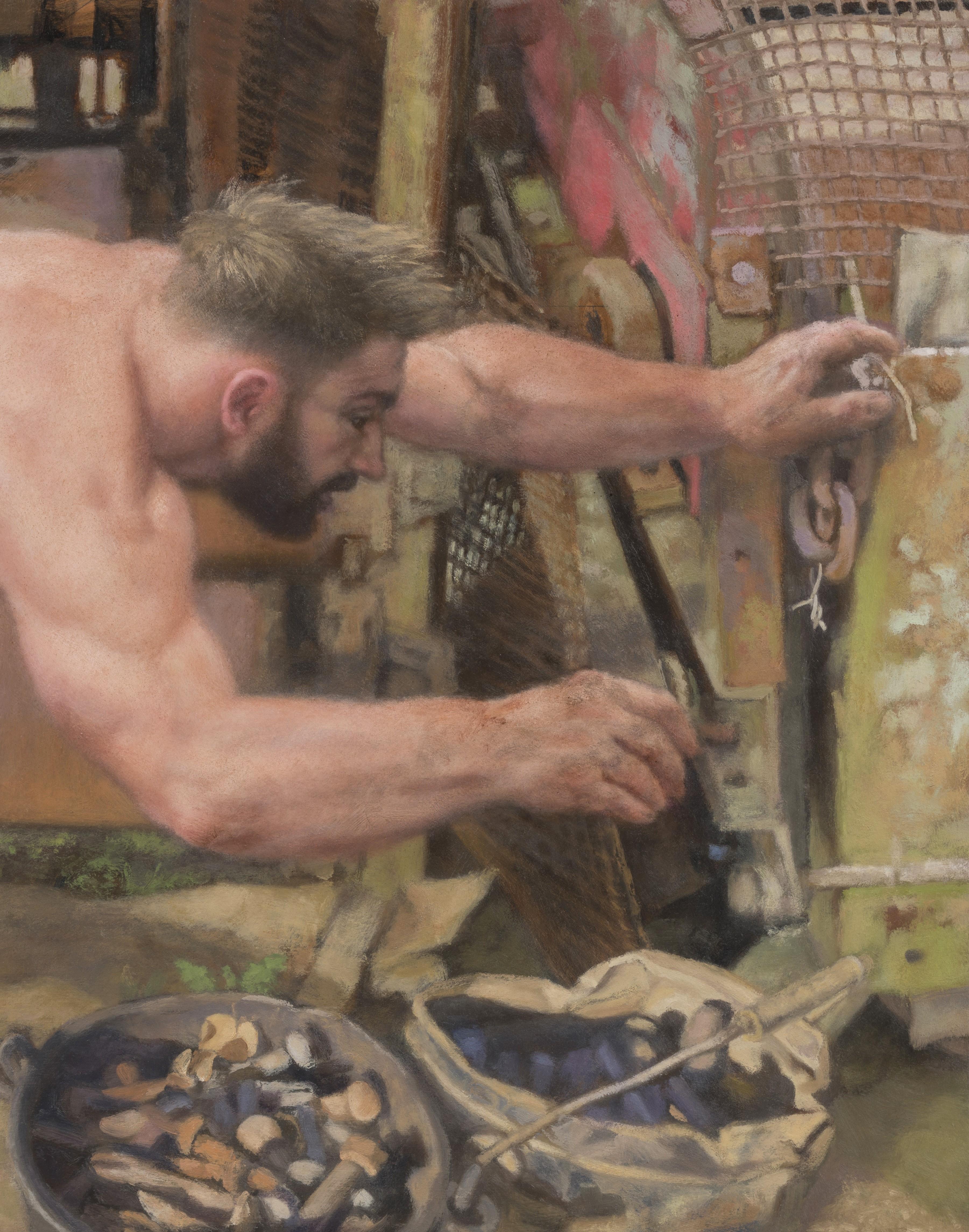 Schrauben und Muttern (Braun), Nude Painting, von Michael Murfin
