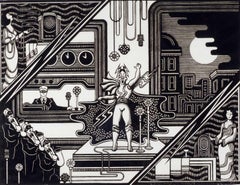 The Night Wind (Art deco image of a radio show / people listening, singer+band)