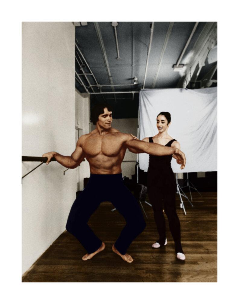 Michael Norcia Color Photograph - Arnold Schwarzenegger: Ballet Bodybuilder