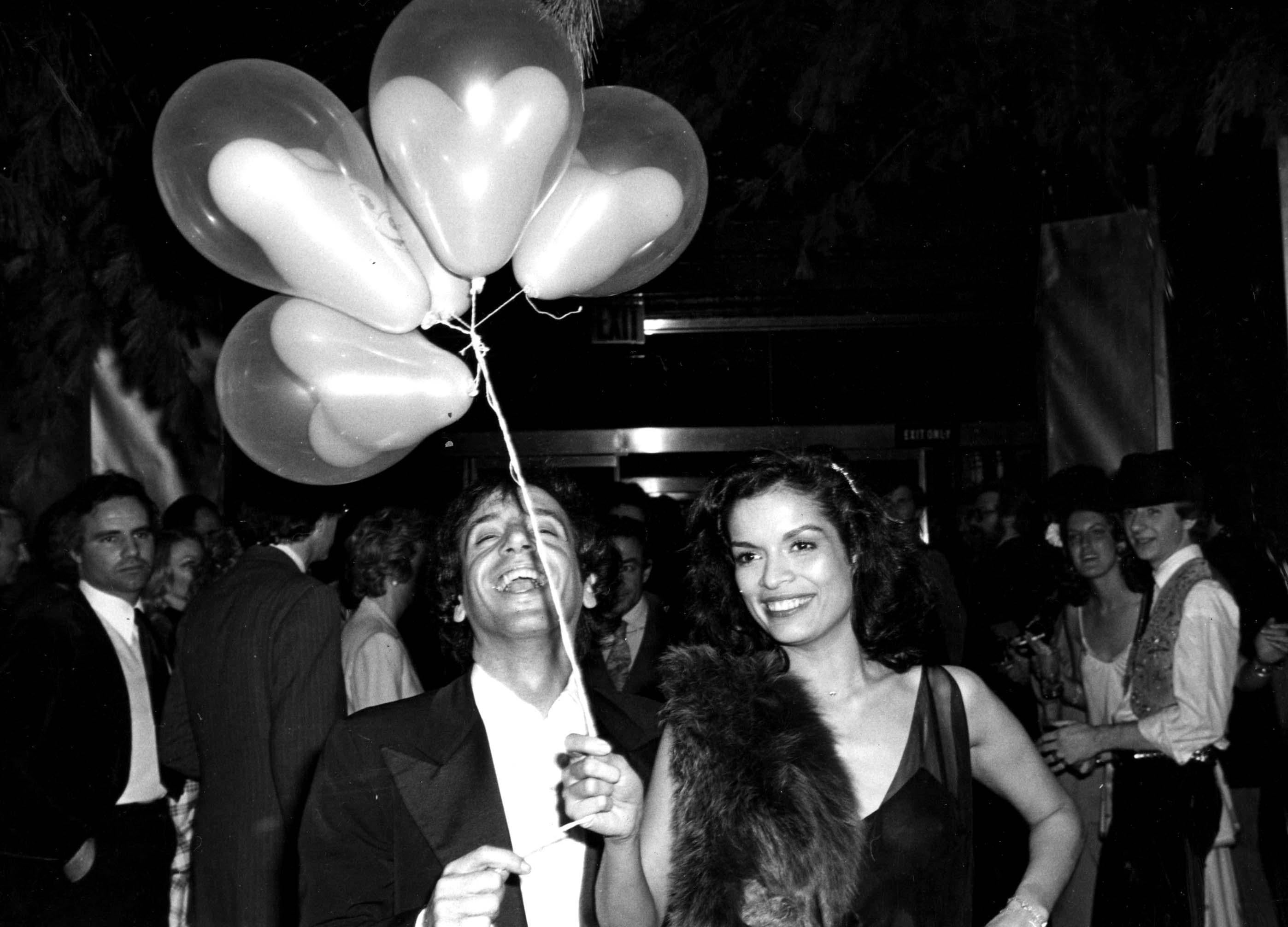Michael Norcia Portrait Photograph - Bianca Jagger and Steve Rubell Holding Balloons at Studio 54 Fine Art Print