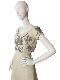 Michael Novarese Beaded Silk Two-Piece Cocktail Dress Ensemble, Circa 1960