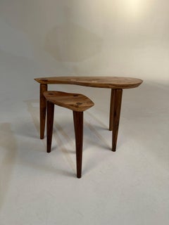 Michael Oates - London Plane & Walnut Catty Wampus Nesting Tables