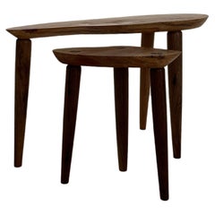 Michael Oates - London Plane & Walnut Catty Wampus Nesting Tables