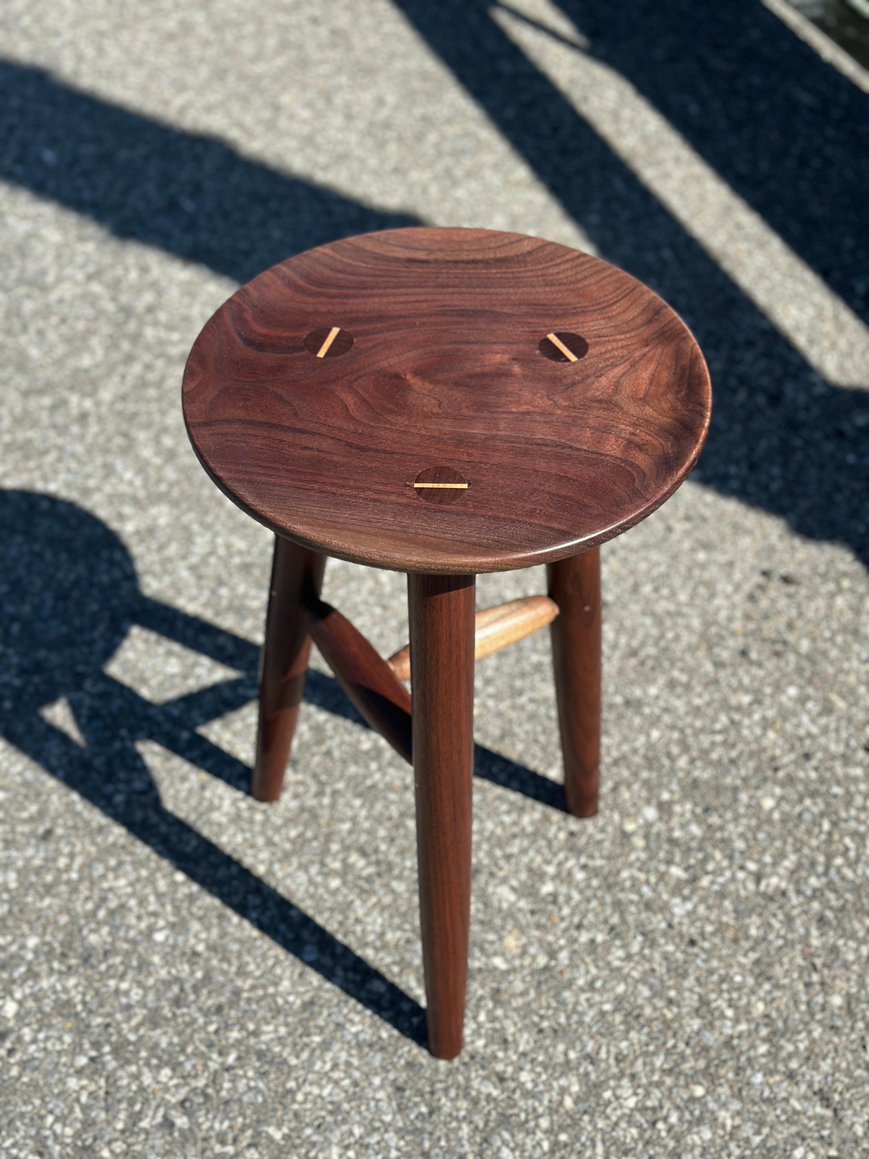 Hand-Crafted Michael Oates -  Walnut Stool For Sale