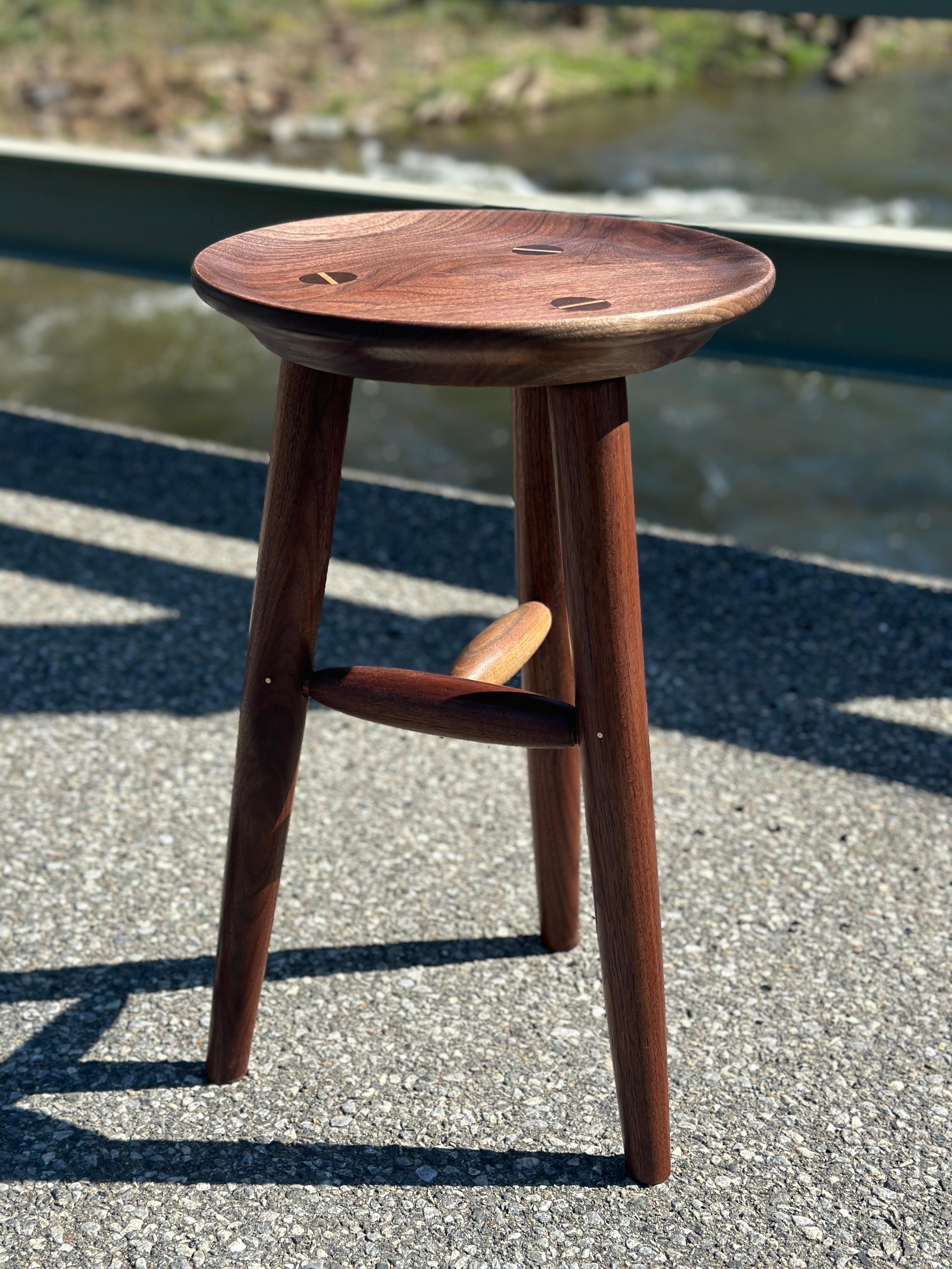 Contemporary Michael Oates -  Walnut Stool For Sale