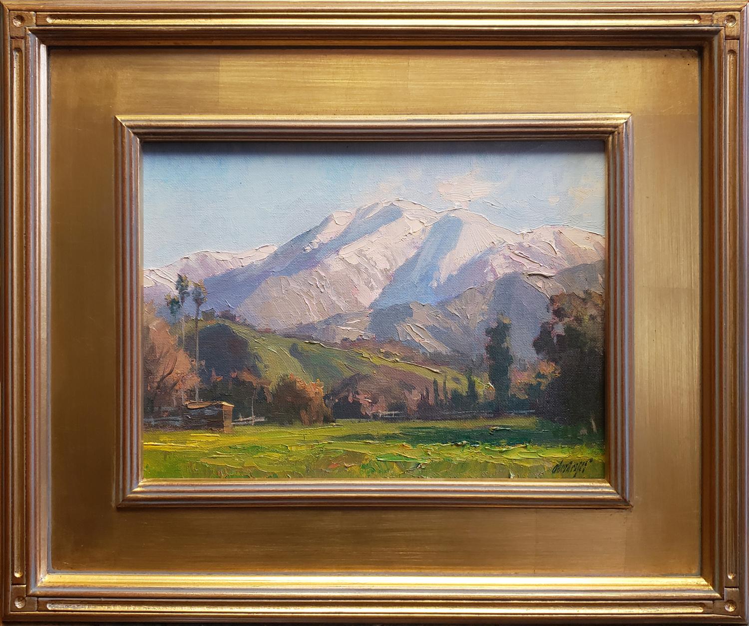 Michael Obermeyer Landscape Painting - Distant Snow; Mt. San Antonio, San Bernardino Mountains