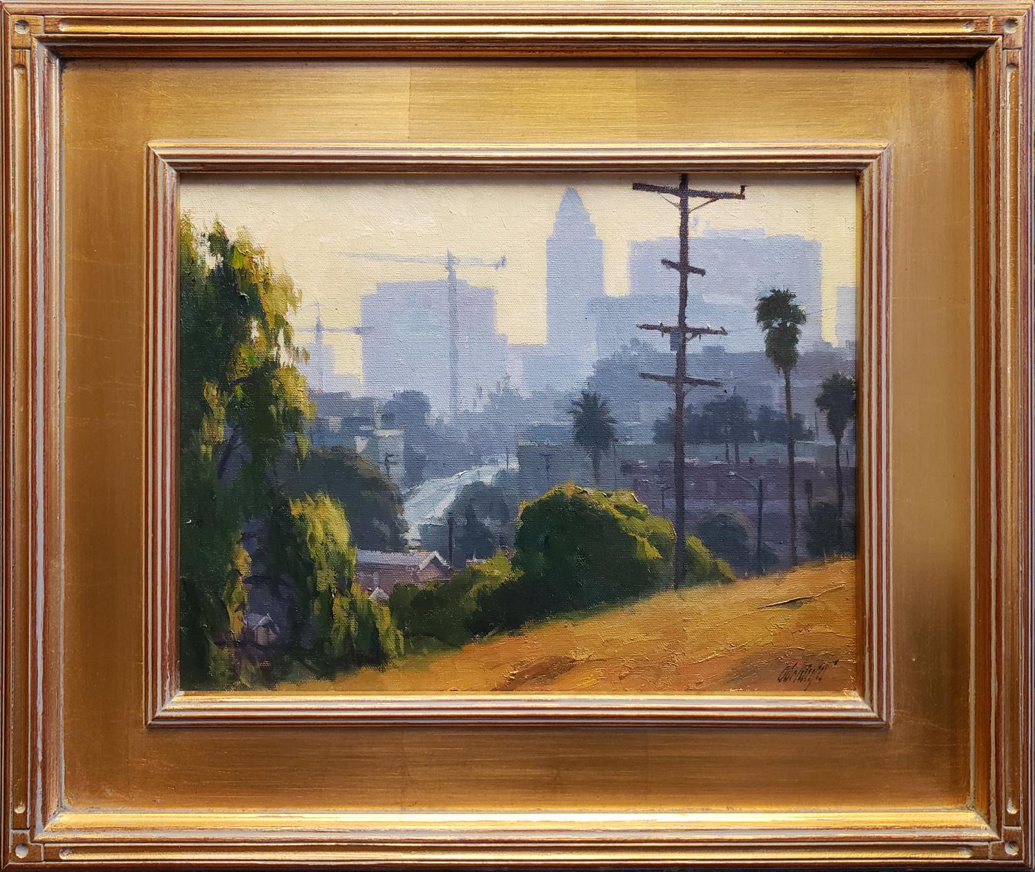 Downtown Lookout; Los Angeles - Painting by Michael Obermeyer