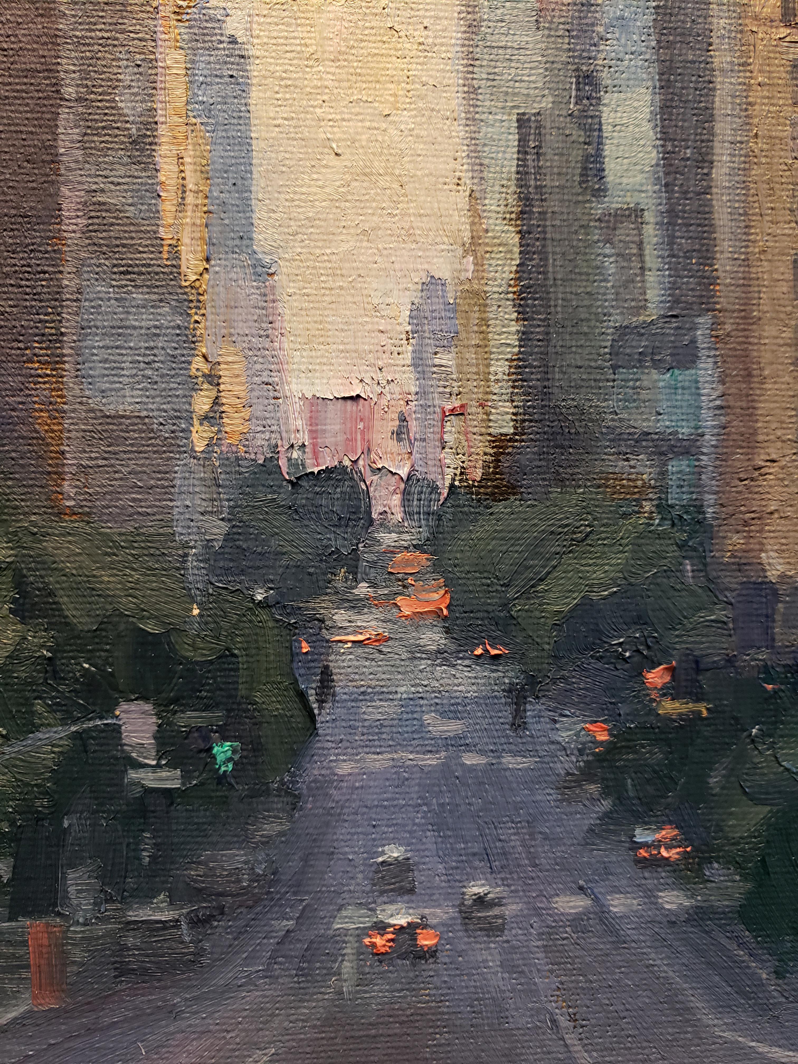 Flower Street Canyon; Los Angeles - Painting Impressionismo di Michael Obermeyer