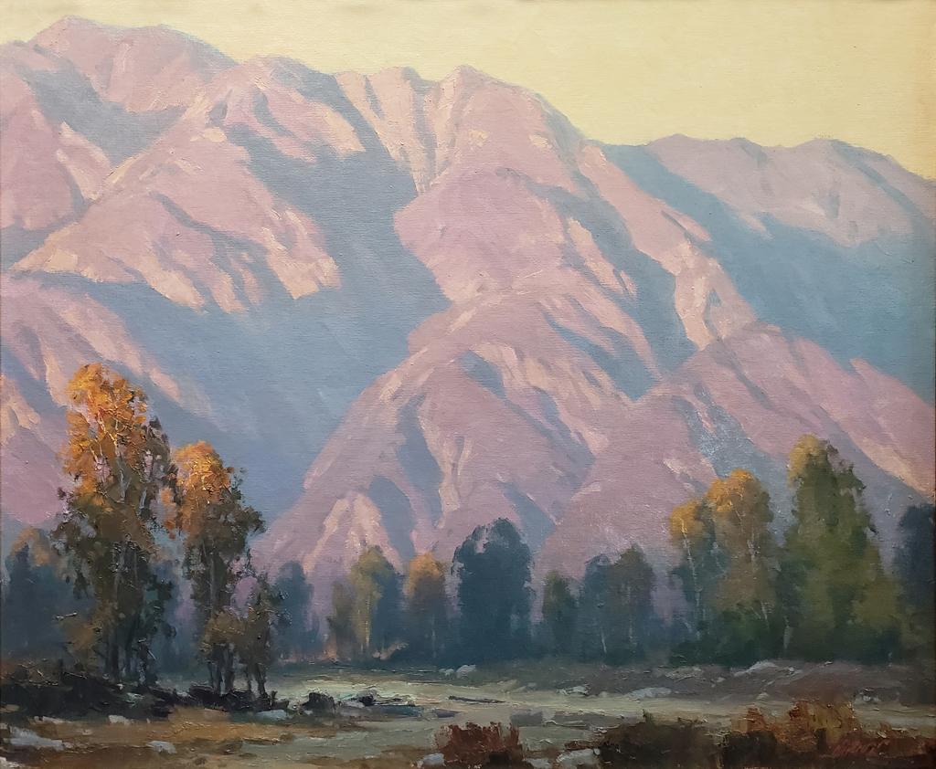 Looking Back; The Arroyo Seco, Pasadena, California - Painting by Michael Obermeyer